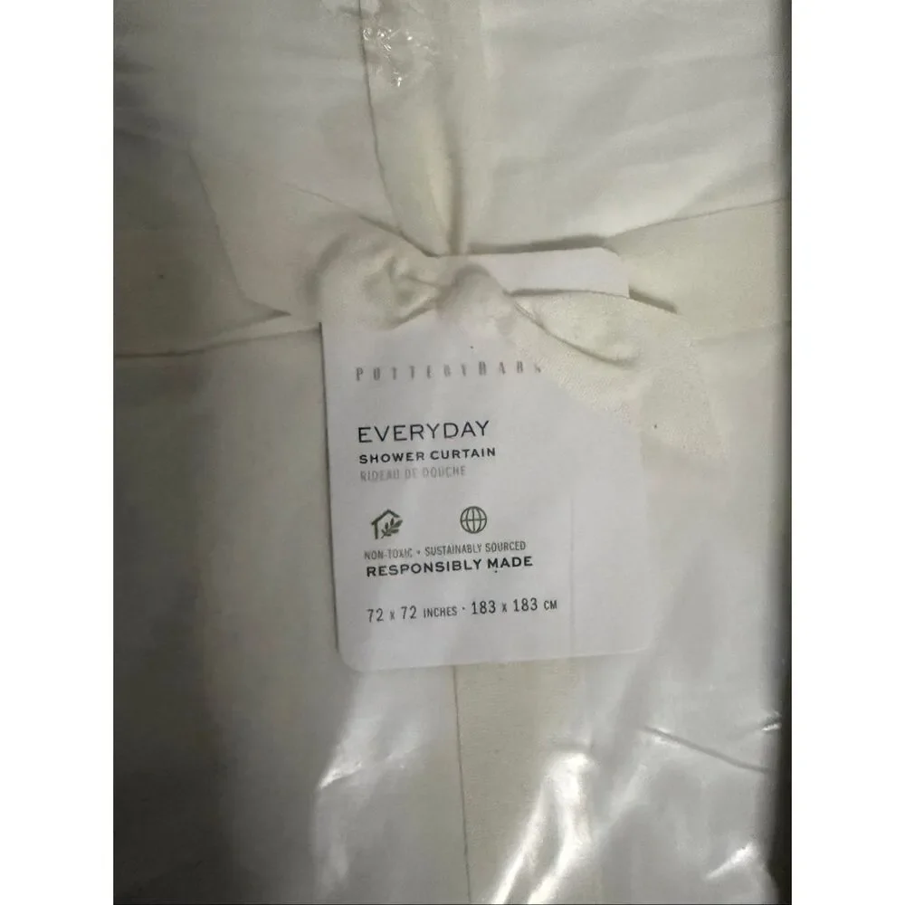 NWT POTTERY BARN Everyday Shower Curtain 100% Cotton 72x72 BUNDLE